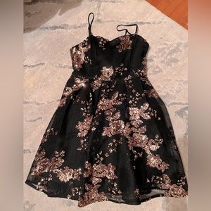 Rose gold and black dress
